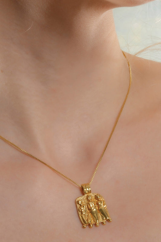 Goddess Carved Charm Necklace 
