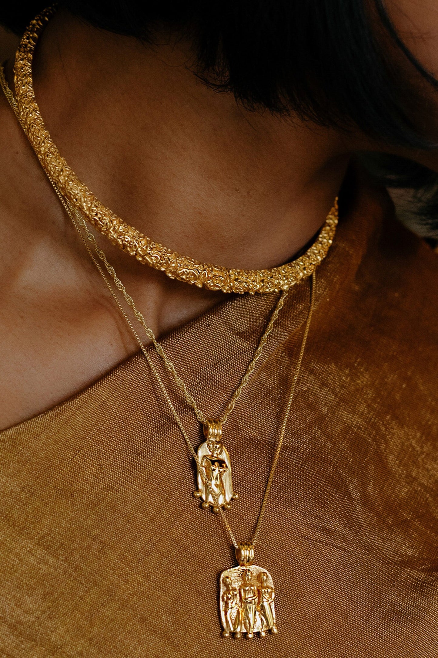 Goddess Carved Charm Necklace 