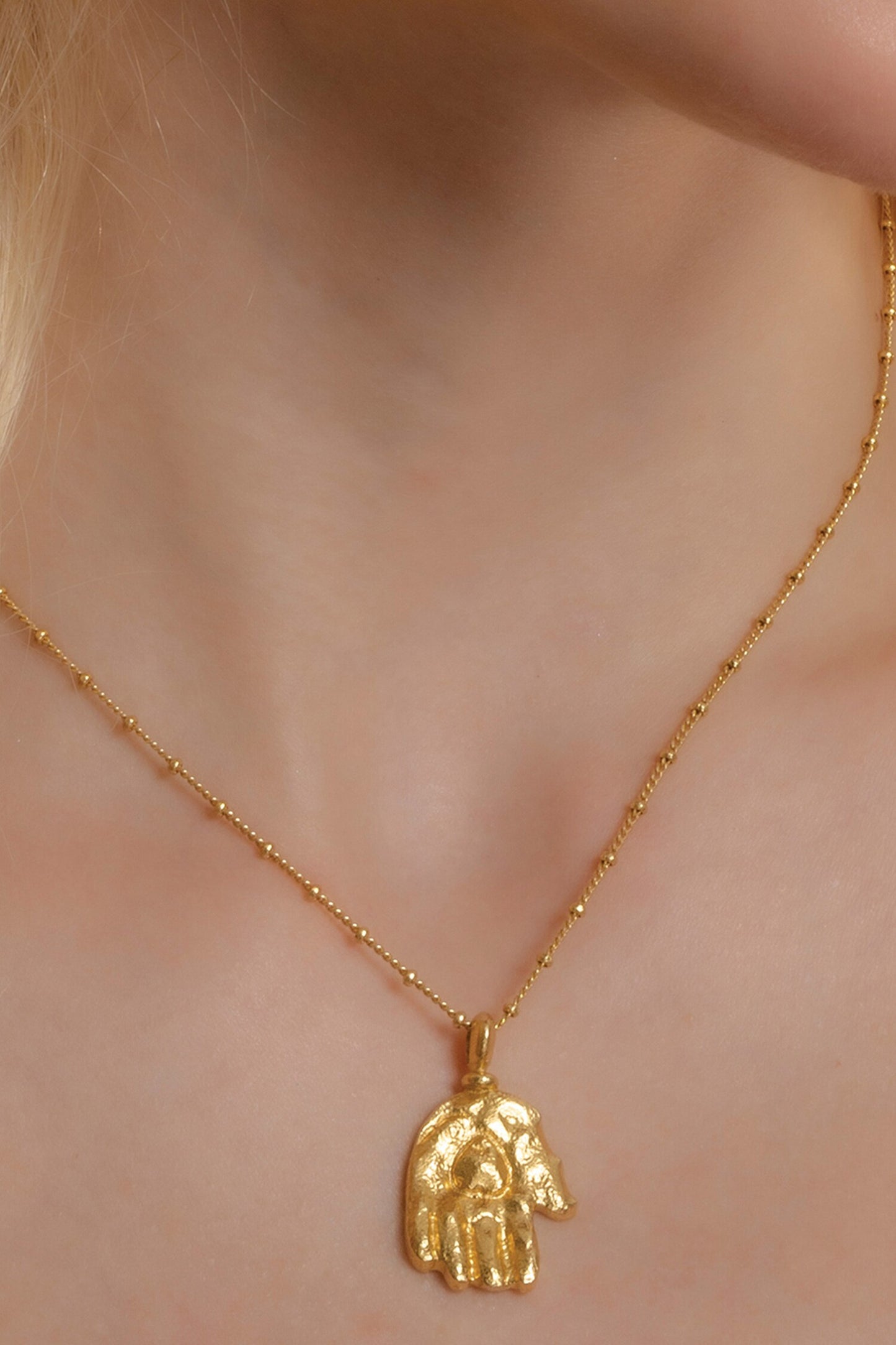 Amor Amulet Carved Pendant Necklace 