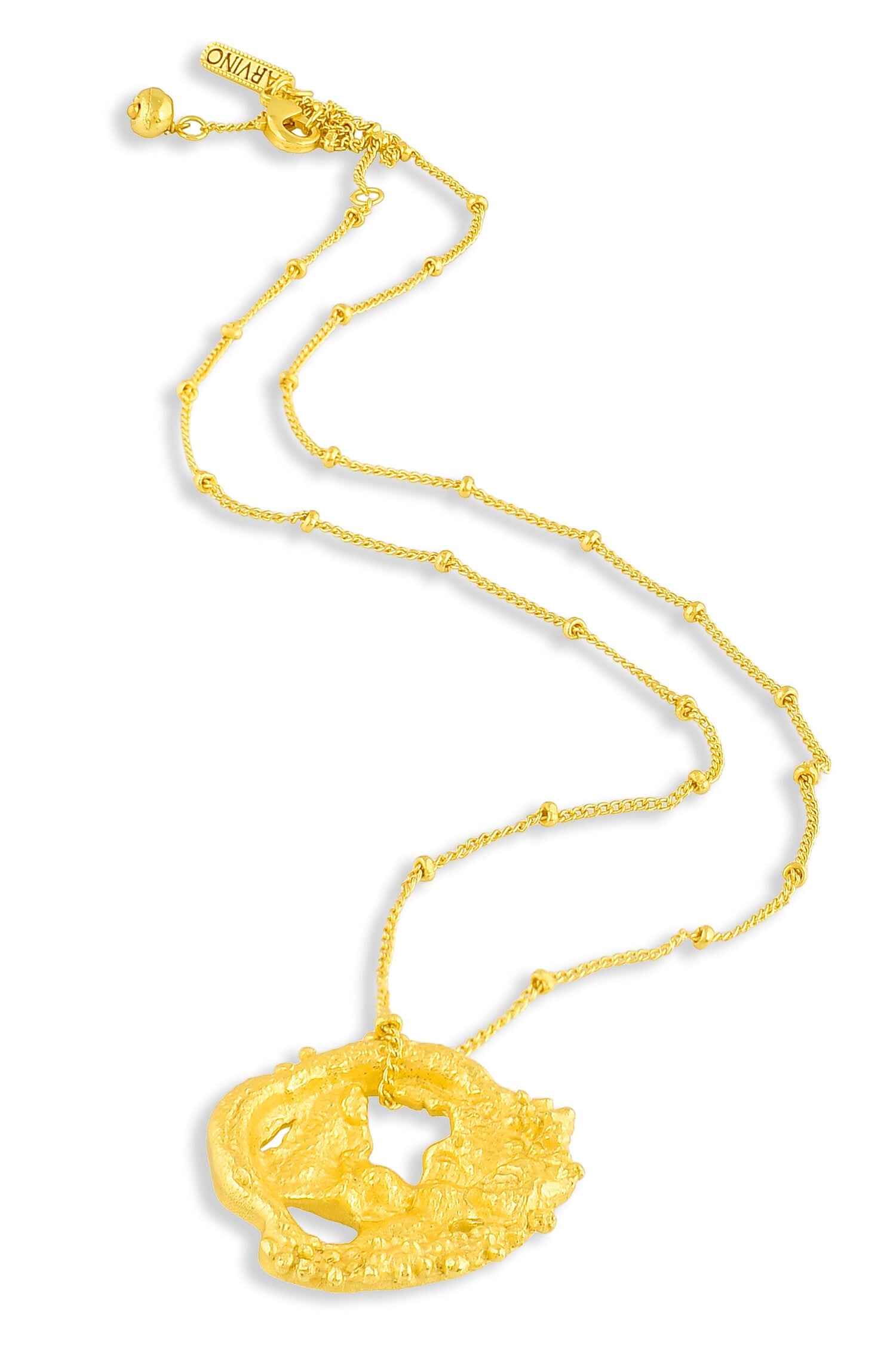 Molten Dotted Charm Pendant Necklace 