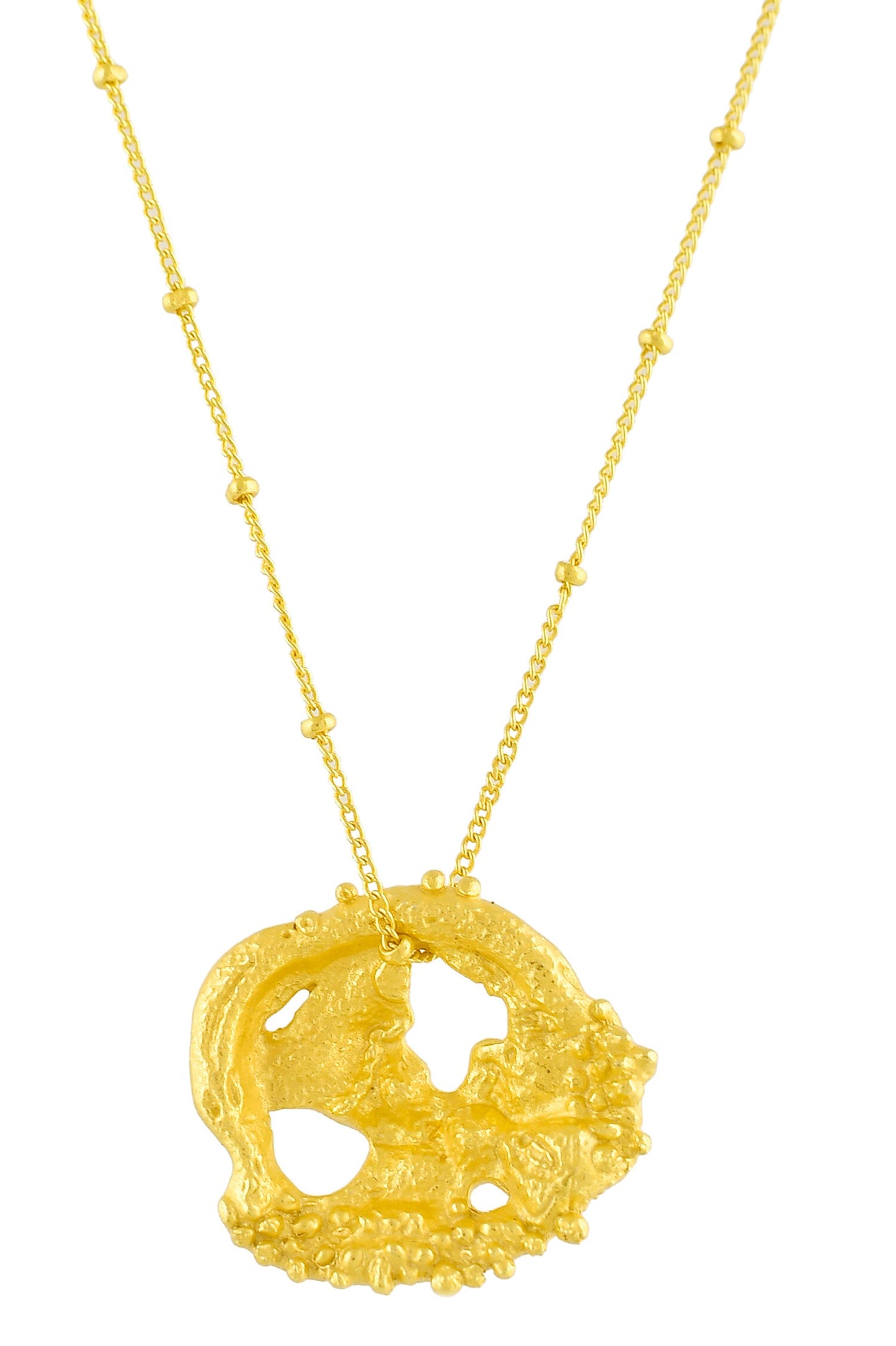 Molten Dotted Charm Pendant Necklace 