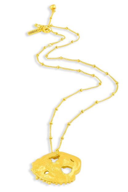 Molten Dotted Charm Pendant Necklace 