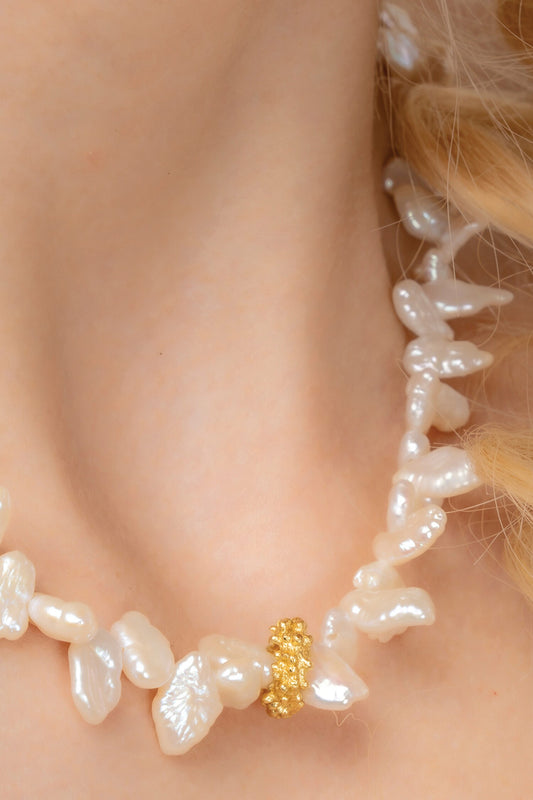 Pratapgari Melted Pearl Embellished Necklace 