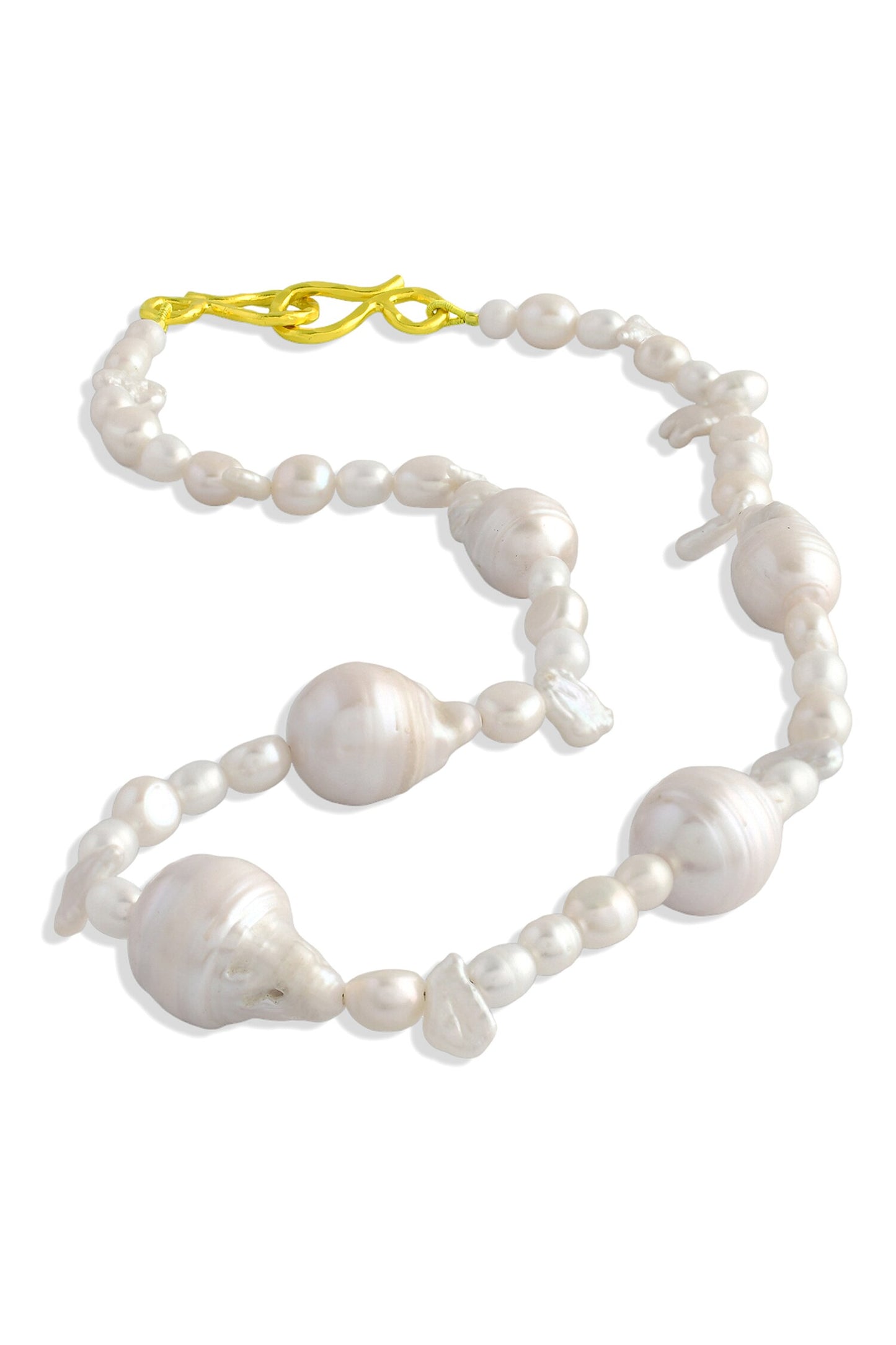 Pratapgari Uneven Pearl Embellished Necklace 