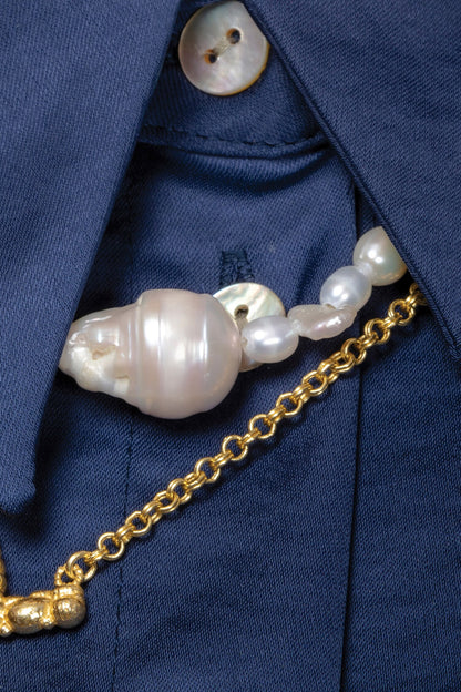 Pratapgari Uneven Pearl Embellished Necklace 