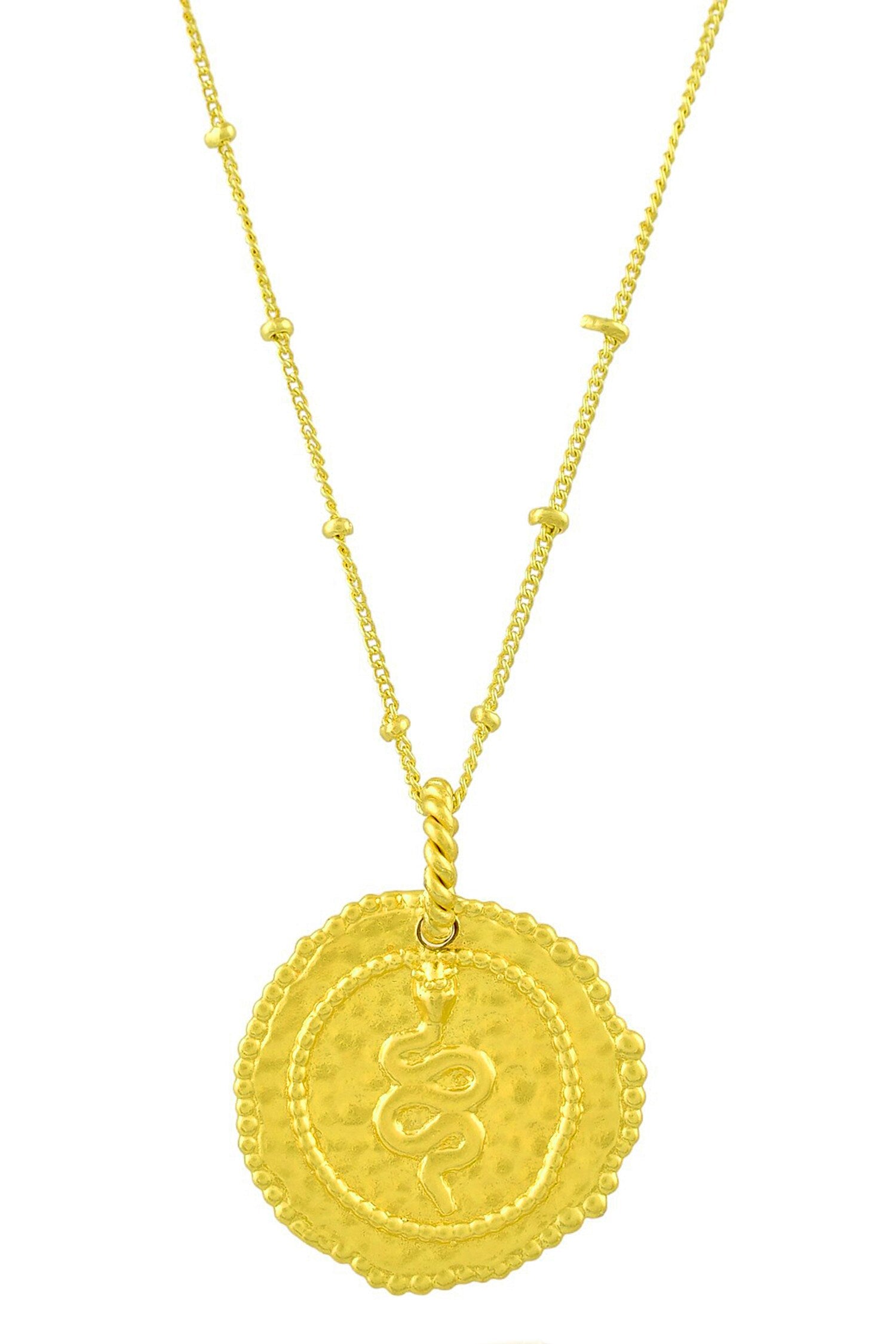 Pratapgari Snake Coin Charm Pendant Necklace 
