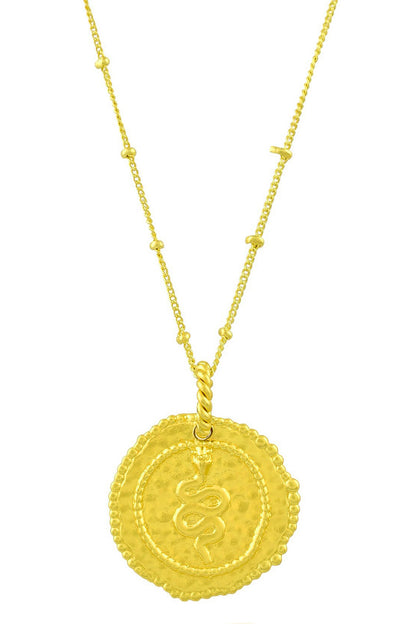 Pratapgari Snake Coin Charm Pendant Necklace 