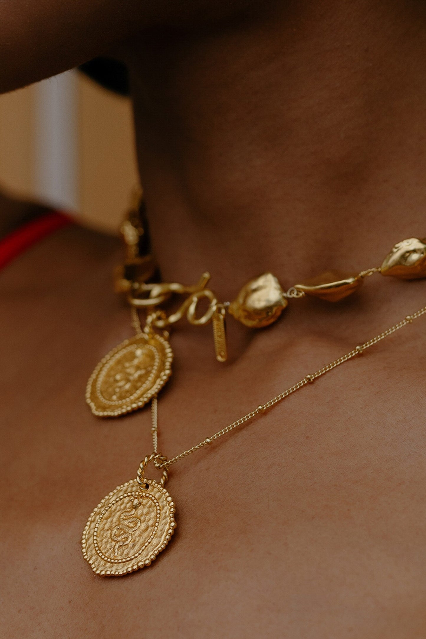 Pratapgari Snake Coin Charm Pendant Necklace 