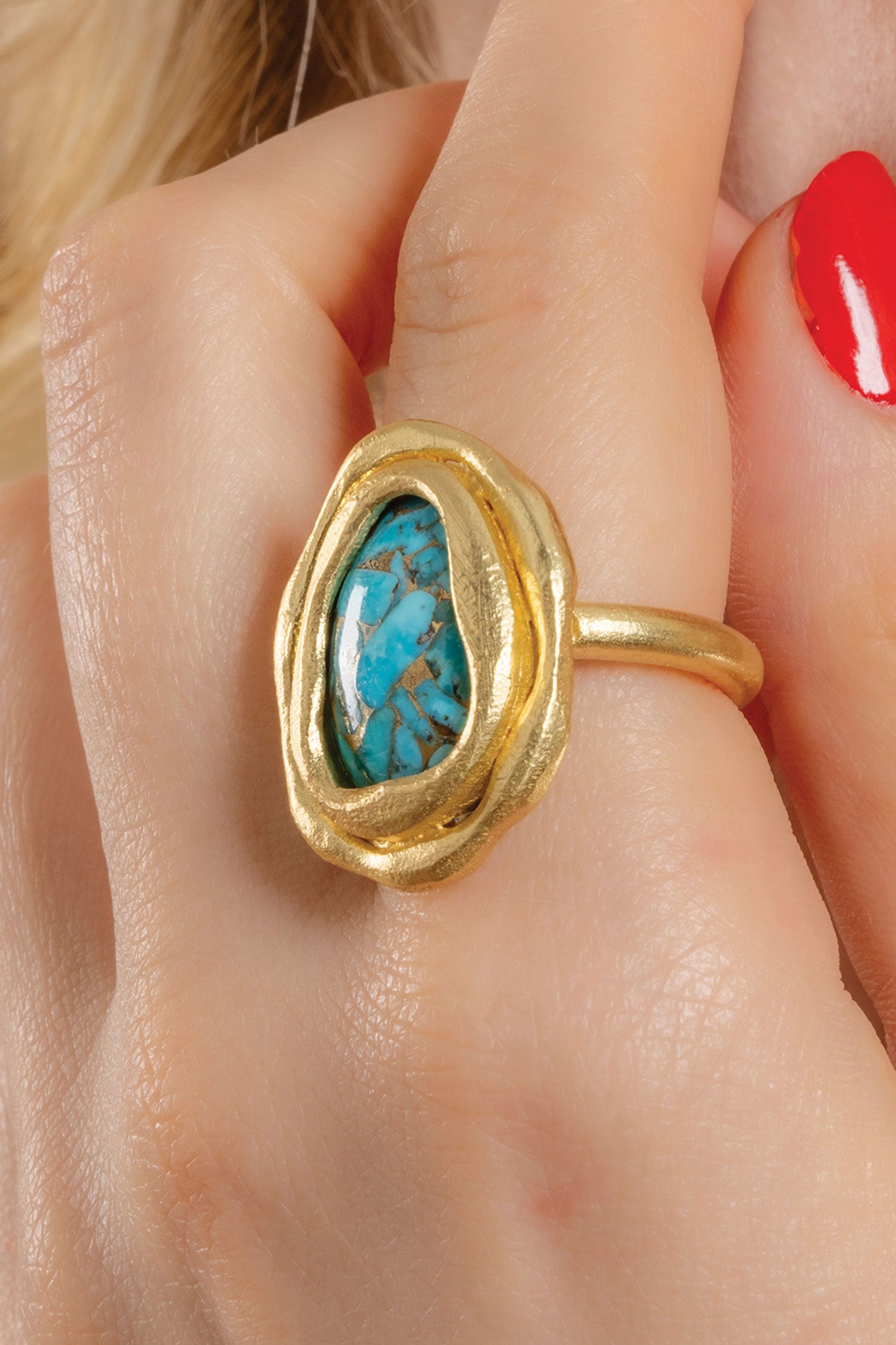 Chunky Copper Embellished Ring 