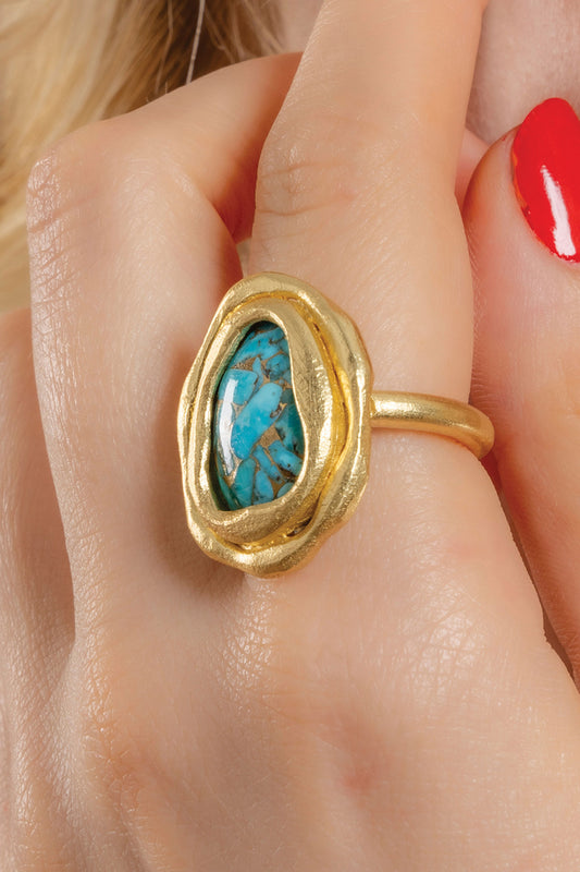 Chunky Copper Embellished Ring 