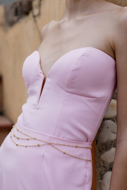 Molten Beaded Station Belly Chain 
