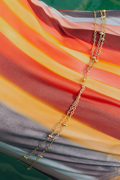 Molten Beaded Station Belly Chain 