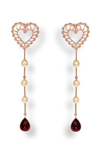 Sweet Serenade Swarovski Embellished Cutwork Earrings 