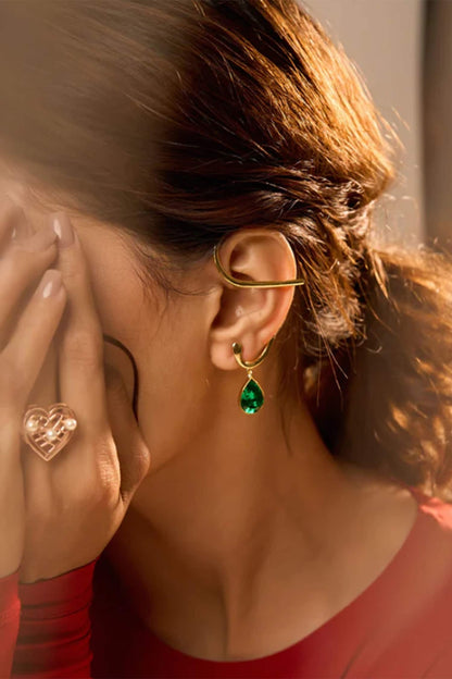 Eternal Echo Tear Drop Carved Earrings 