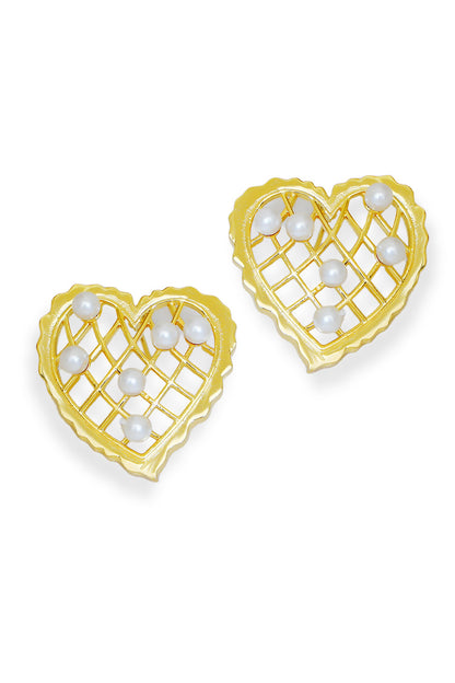 Whispering Heart Carved Cutwork Earrings 