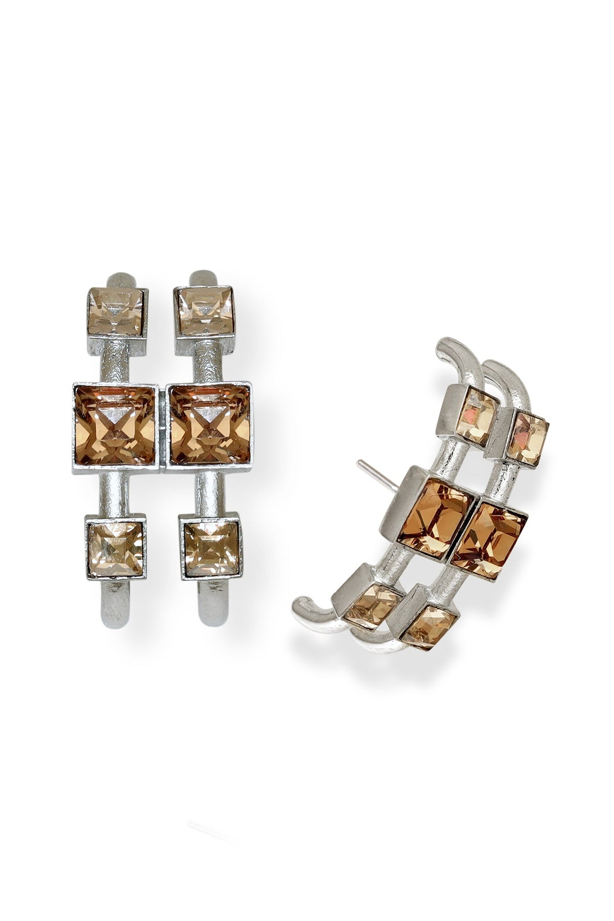 Crismson Cascade Stone Embellished Studs 