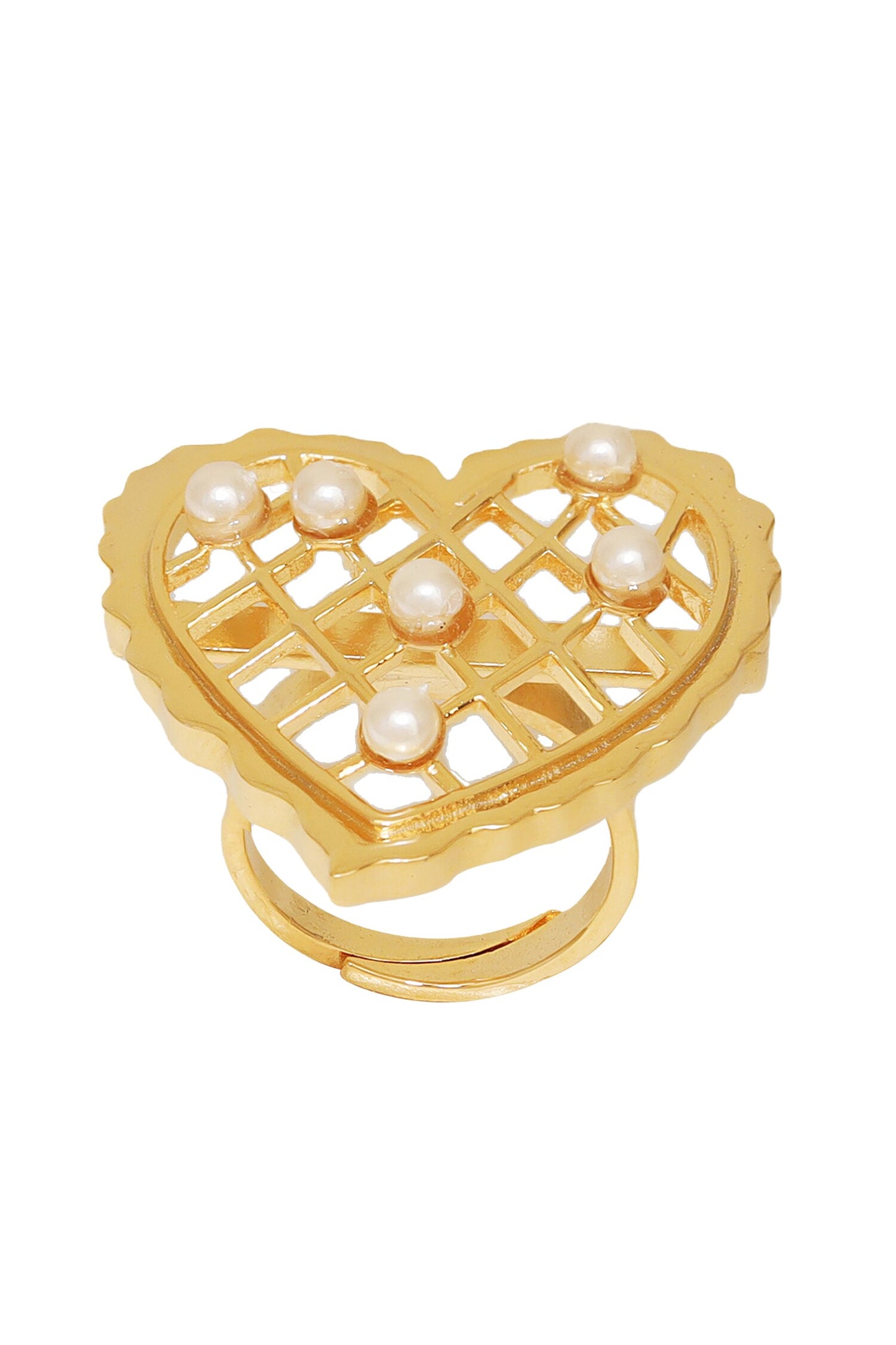 Loves Vow Heart Shaped Cutwork Ring 
