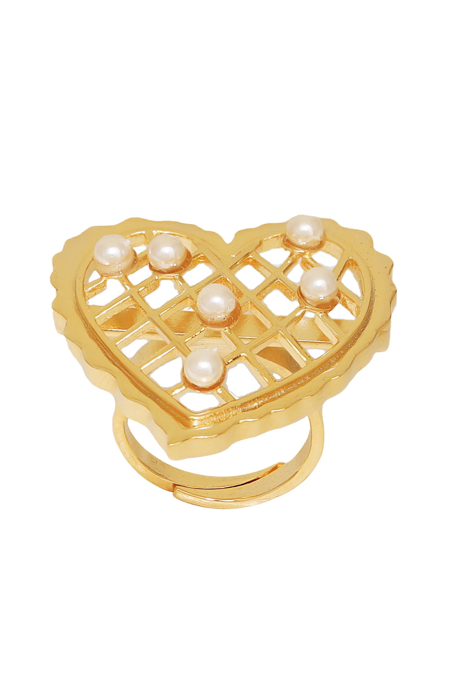 Loves Vow Heart Shaped Cutwork Ring 