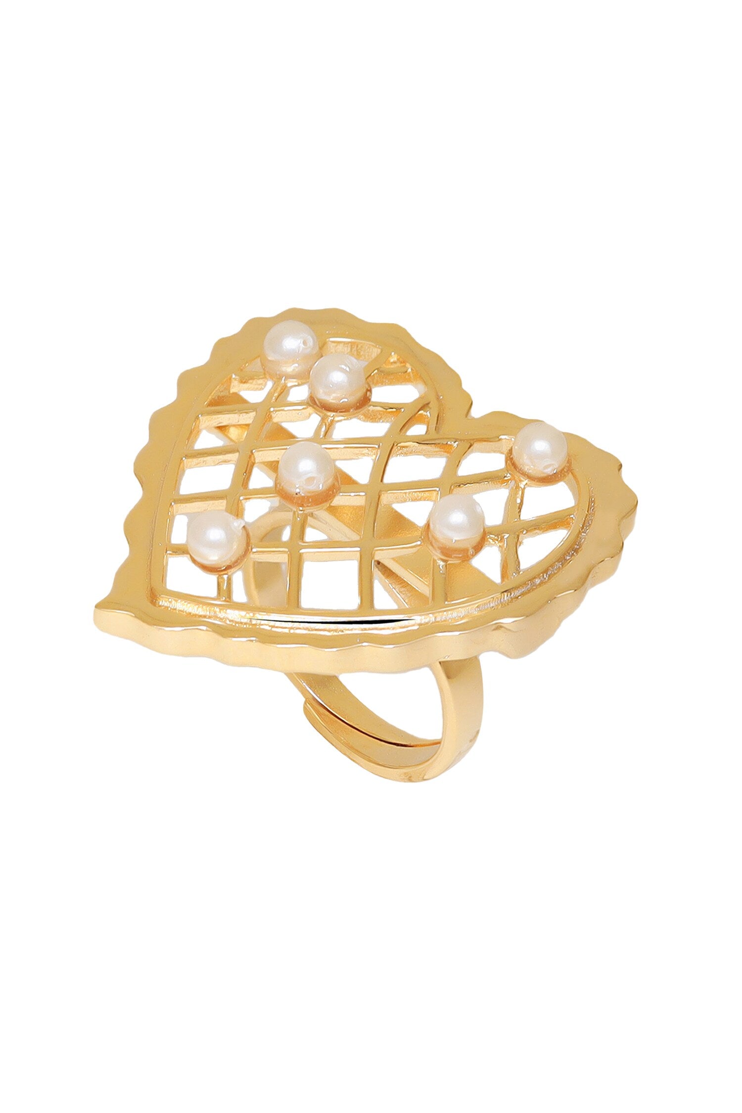 Loves Vow Heart Shaped Cutwork Ring 
