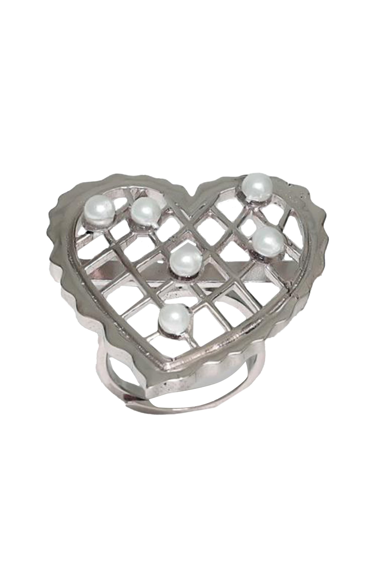 Loves Vow Pearl Embellished Cutwork Ring 
