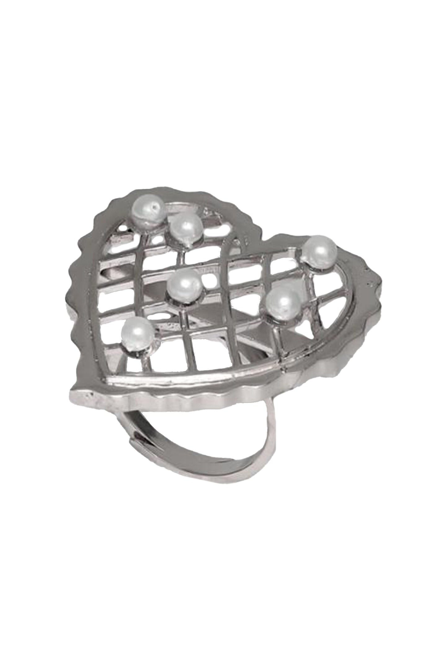Loves Vow Pearl Embellished Cutwork Ring 