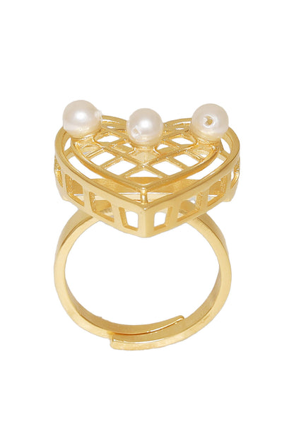 Heartbeat Hue Pearl Embellished Ring 