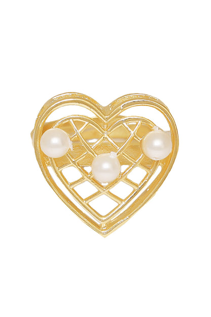Heartbeat Hue Pearl Embellished Ring 