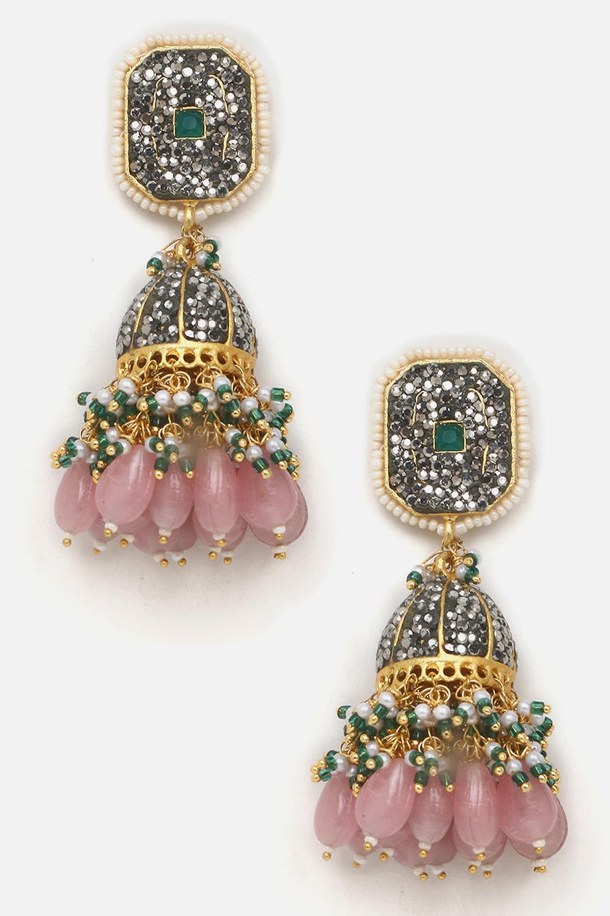 Noor Natural Stone & Kundan Pendant Necklace Set 