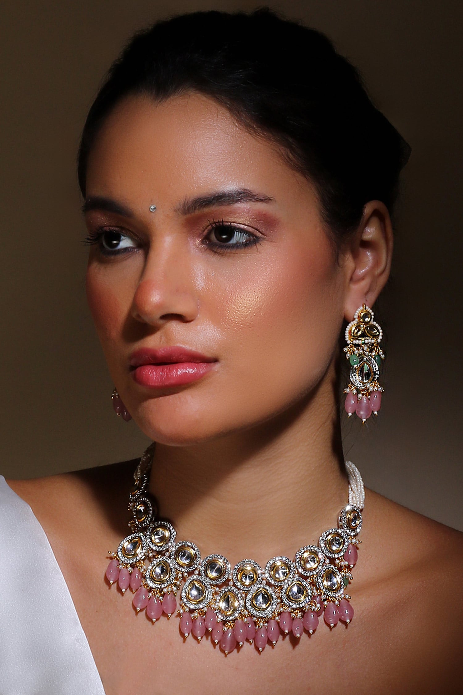 Gleaming Globule Kundan & Natural Stone Necklace Set 