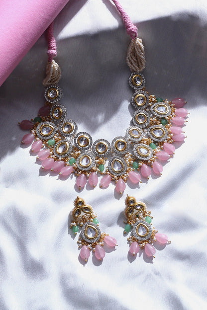 Gleaming Globule Kundan & Natural Stone Necklace Set 