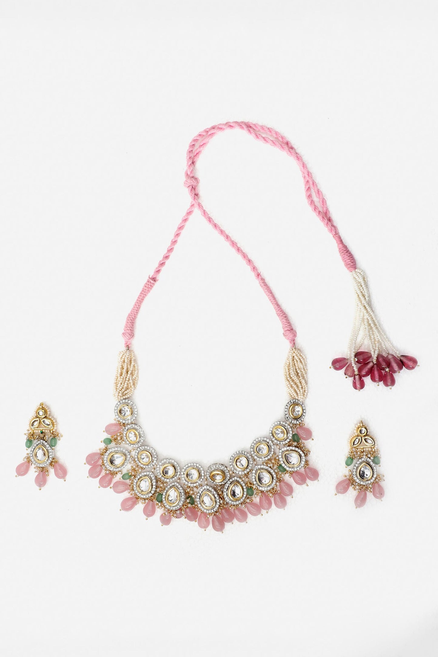 Gleaming Globule Kundan & Natural Stone Necklace Set 