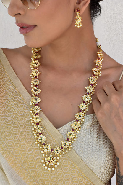 Floret Kundan Embellished Necklace Set 