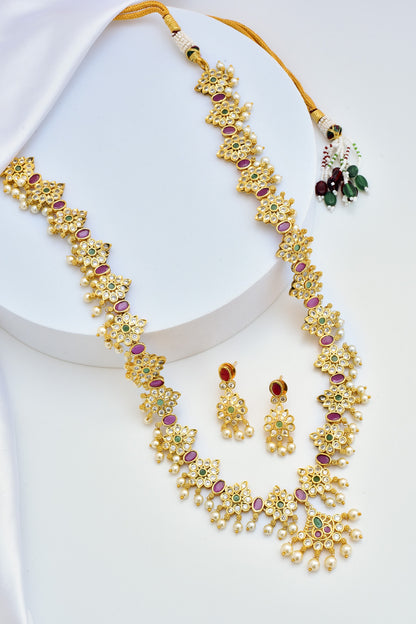 Floret Kundan Embellished Necklace Set 