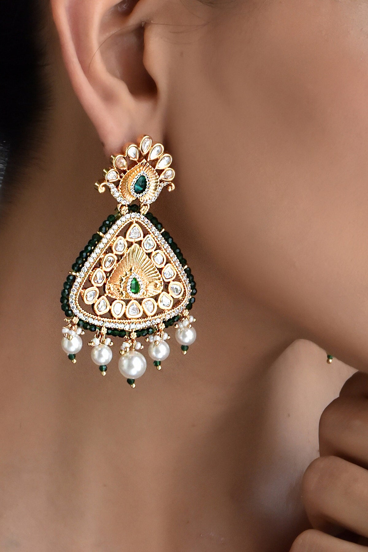Polki Embellished Dangler Earrings 
