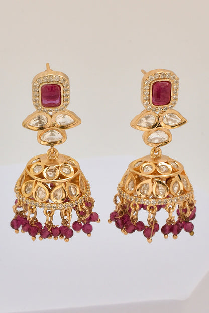 Polki Embellished Jhumkas 