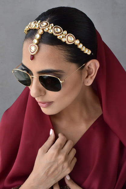 Polki Embellished Mathapatti 