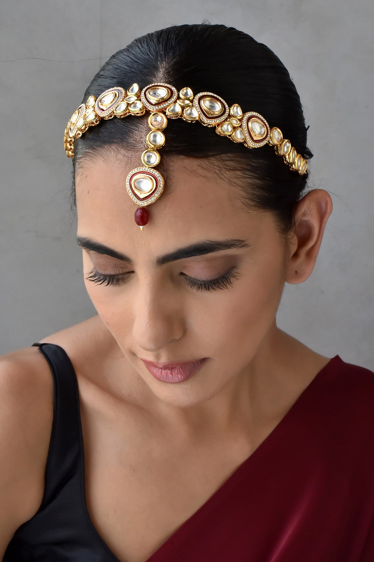 Polki Embellished Mathapatti 