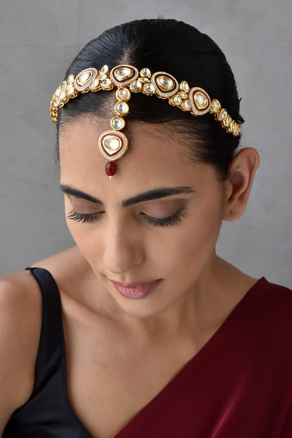 Polki Embellished Mathapatti 