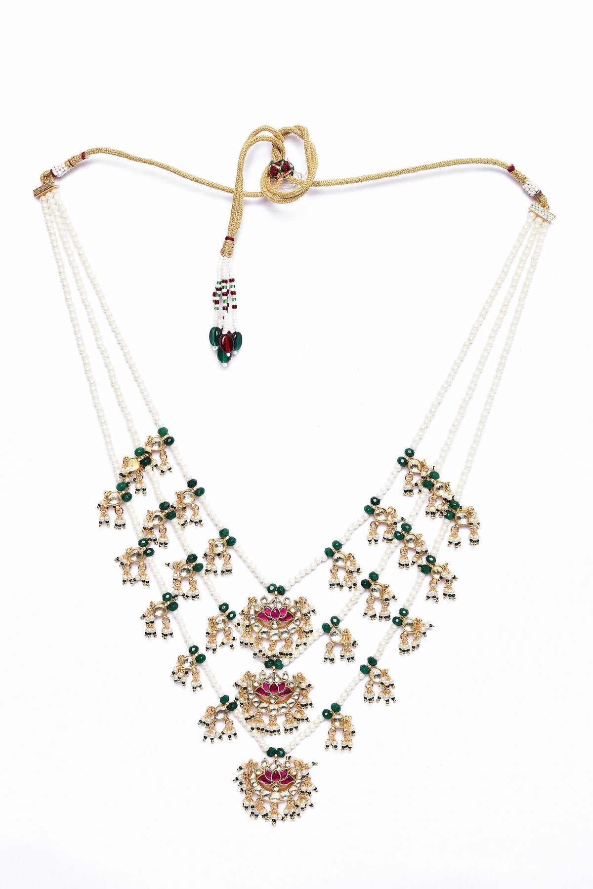 Lotus Carved Layered Necklace Set 