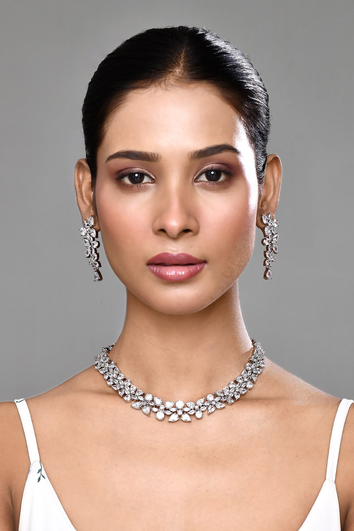 Crystal Embellished Necklace Set 