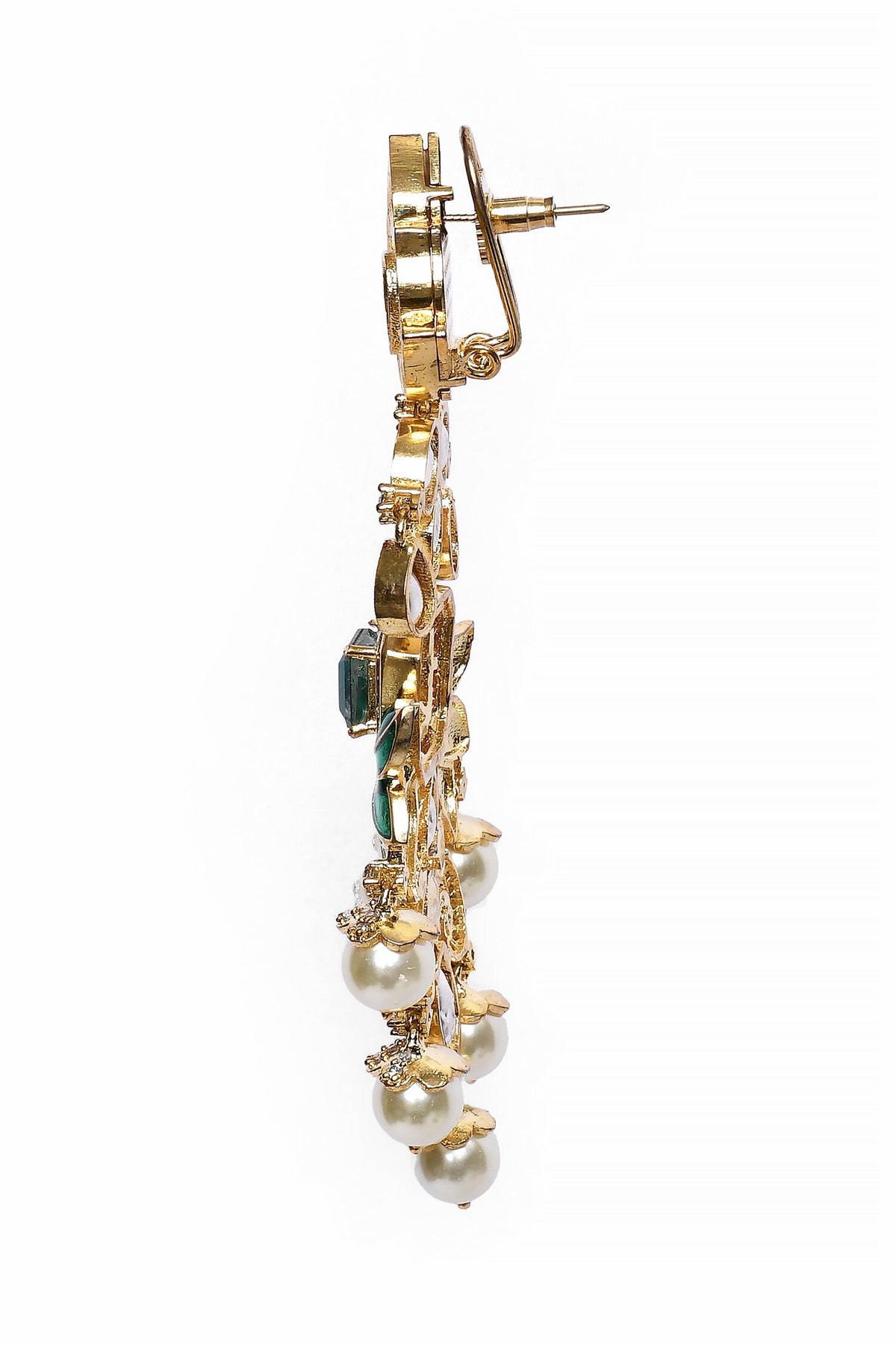 French Bloom Petal Stone Embellished Danglers 