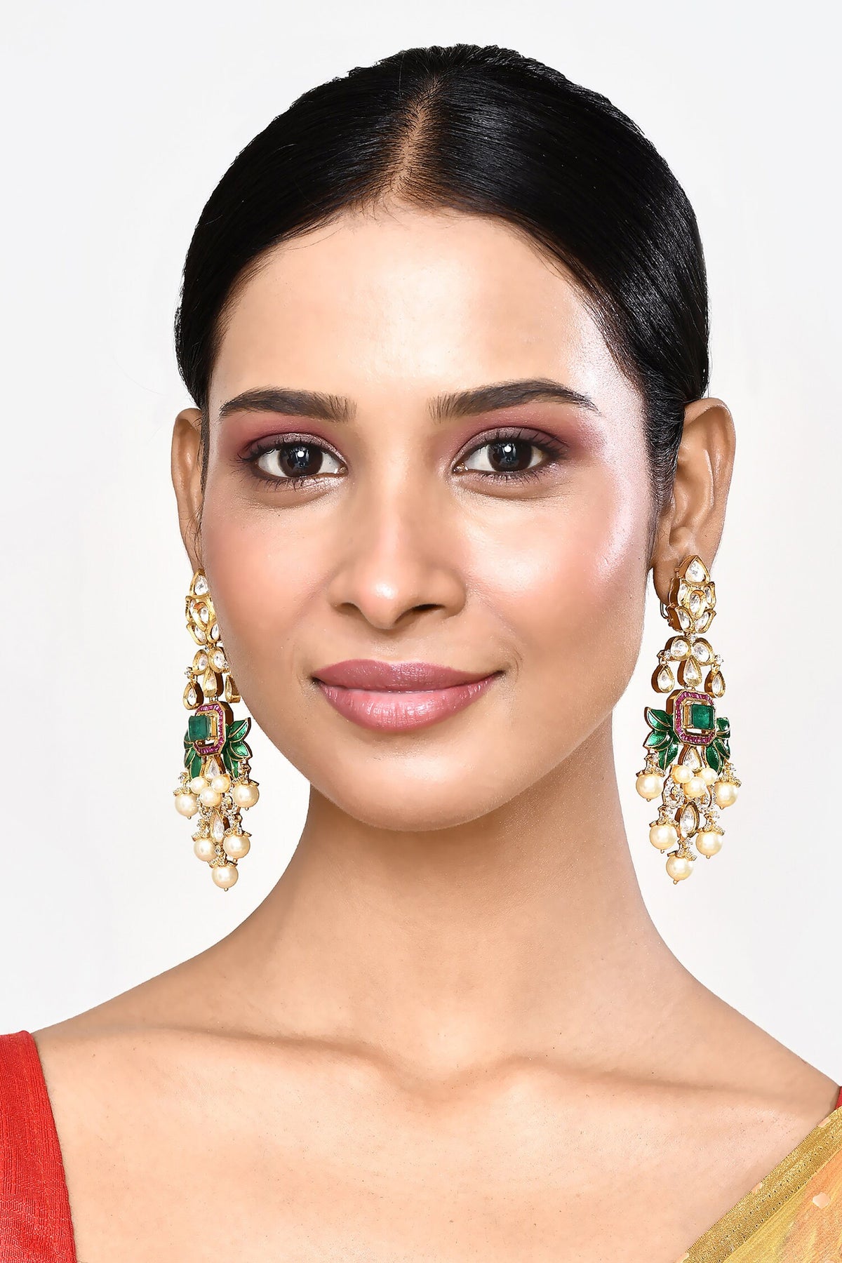 French Bloom Petal Stone Embellished Danglers 