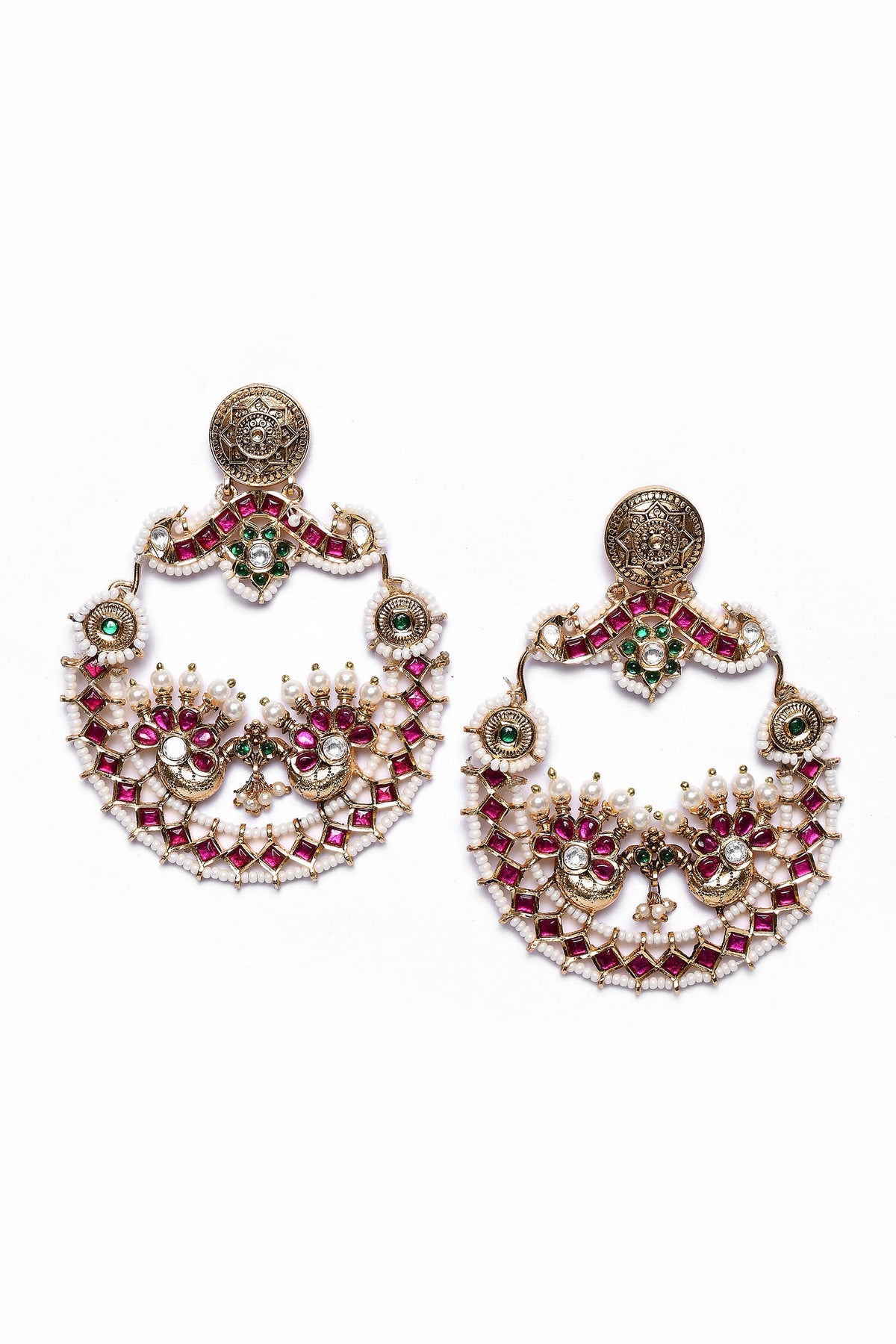 Stone Embellished Phool Chandbali 