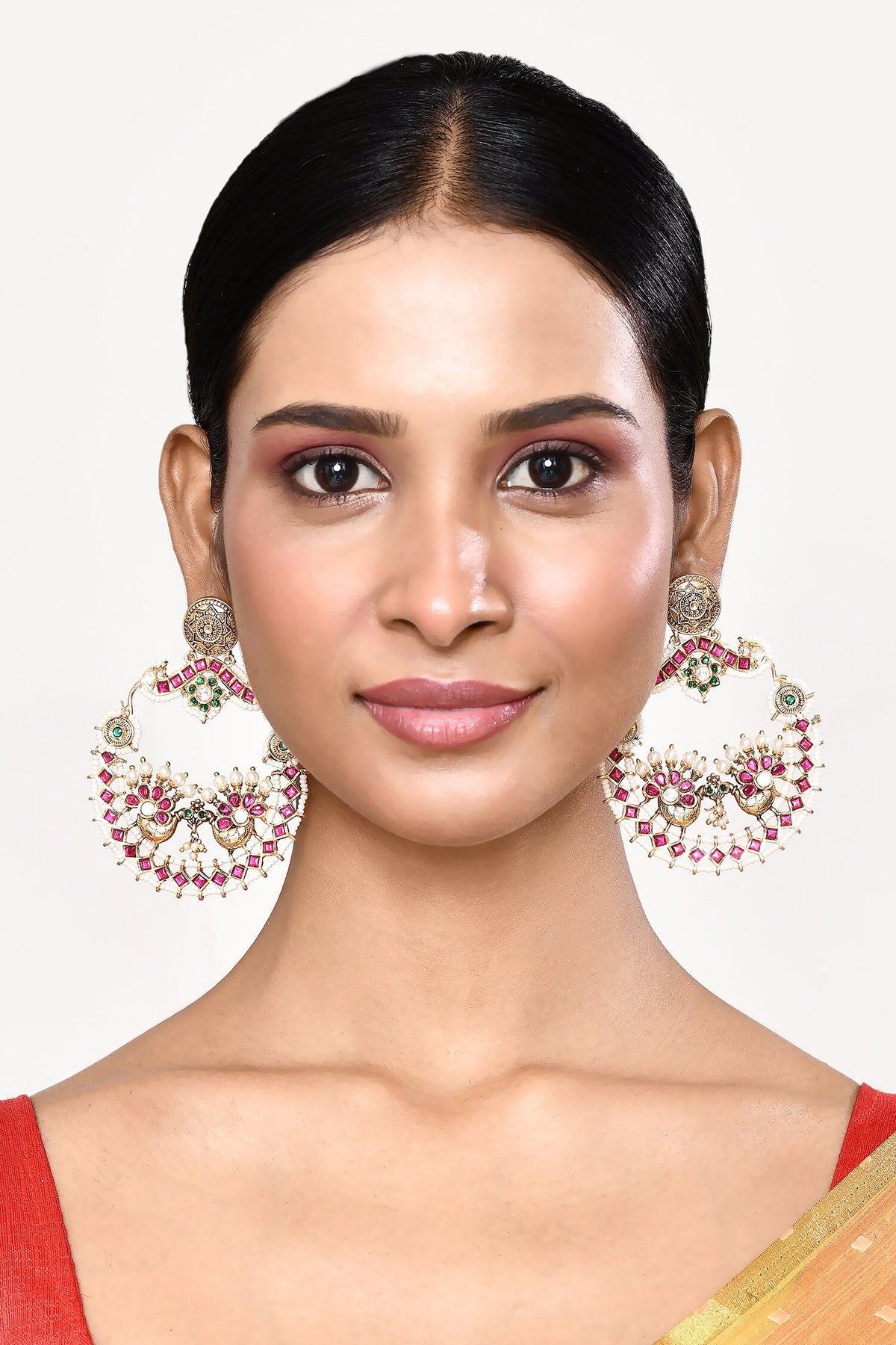 Stone Embellished Phool Chandbali 