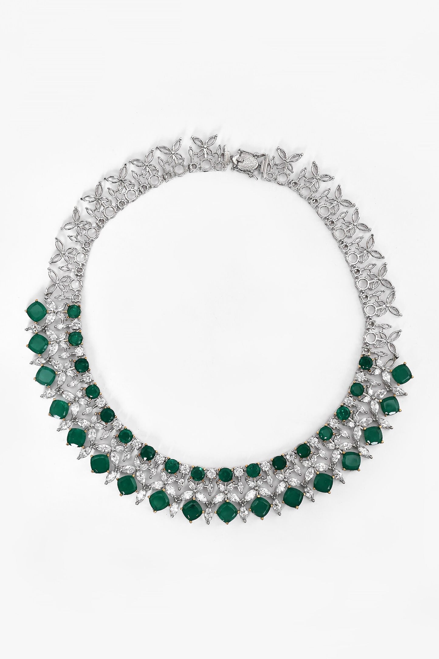 Stone Studded Floral Necklace Set 