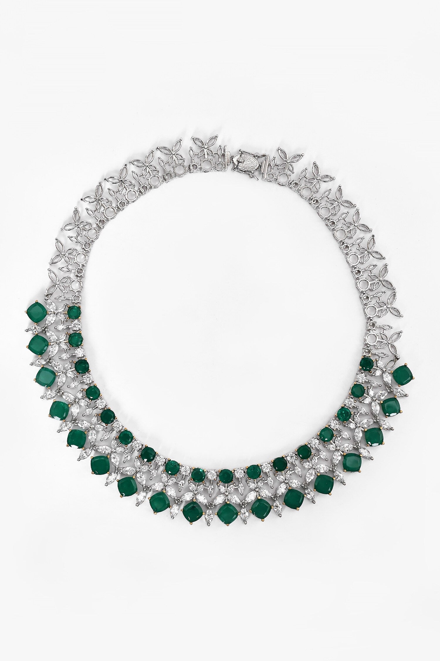Stone Studded Floral Necklace Set 