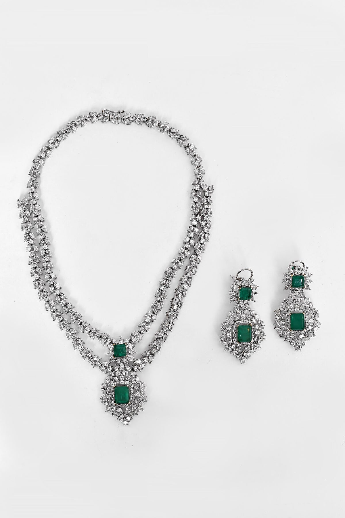 Stone Studded Layered Necklace Set 