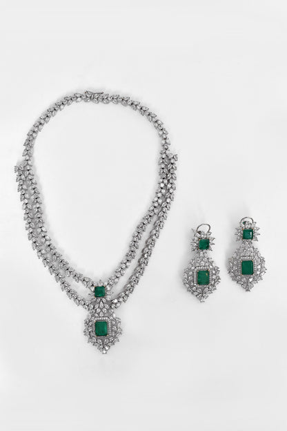 Stone Studded Layered Necklace Set 