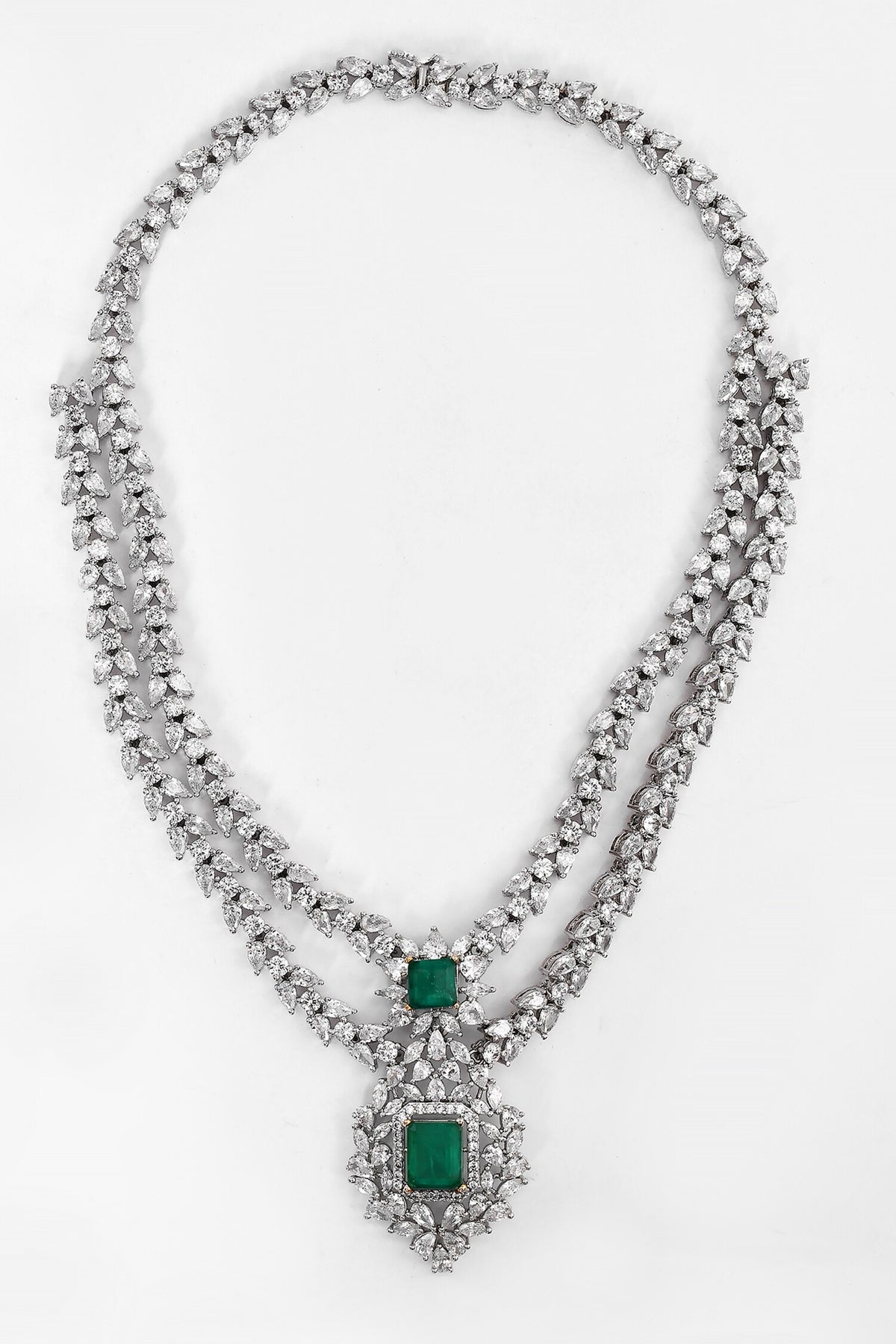 Stone Studded Layered Necklace Set 