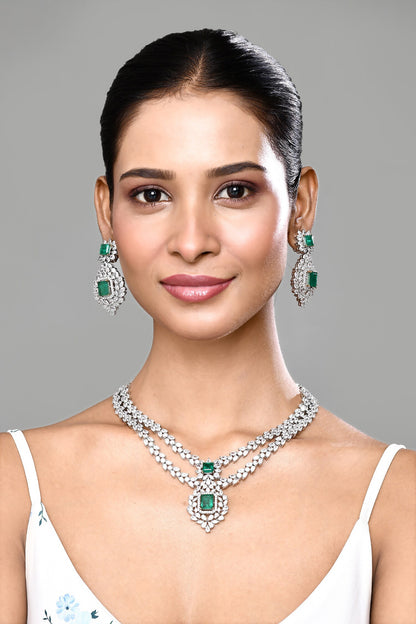 Stone Studded Layered Necklace Set 